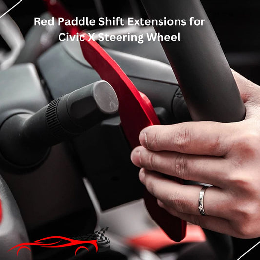 Red Paddle Shift Extensions for Civic X Steering Wheel