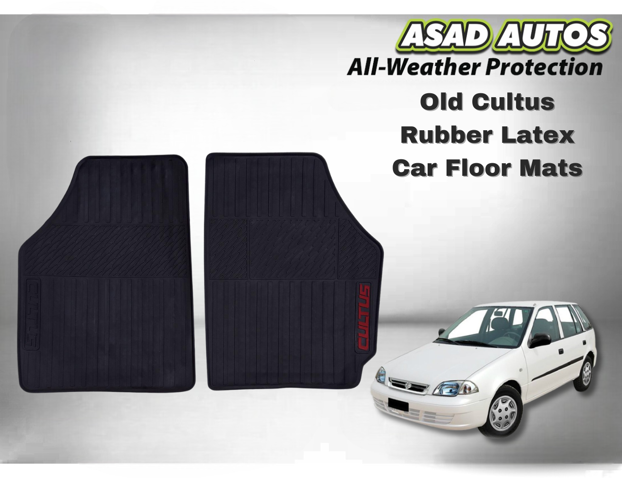 Rubber Latex Car Floor Mats for Old Suzuki Cultus – Heavy Duty, Custom Fit Protection