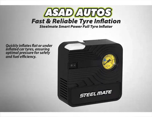 Steelmate Smart Power Full Tyre Inflator – Portable and efficient tyre inflator with digital display for accurate and fast inflation.