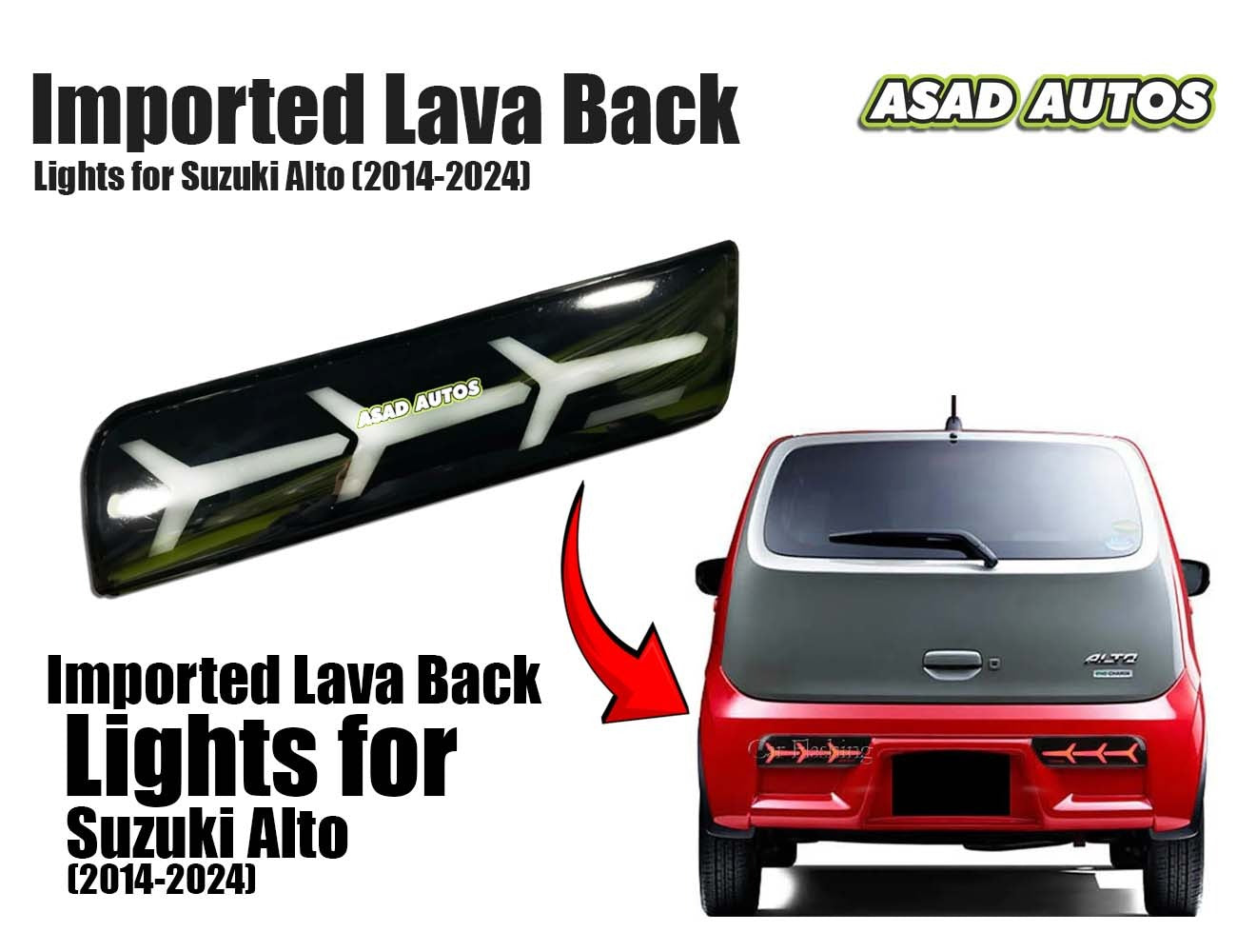 Suzuki Alto Imported Lava Back Lights – Two Variants of LED Tail Lights for Models 2014-2024