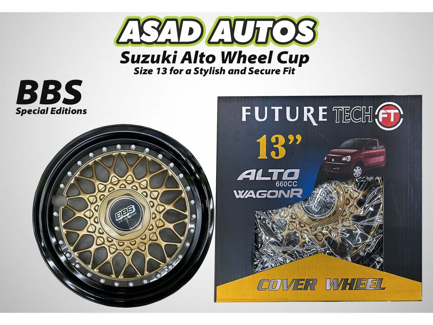 Suzuki Alto Wheel Cup – Size 13 designed for a stylish and secure fit, offering both protection and a modern look for your vehicle.