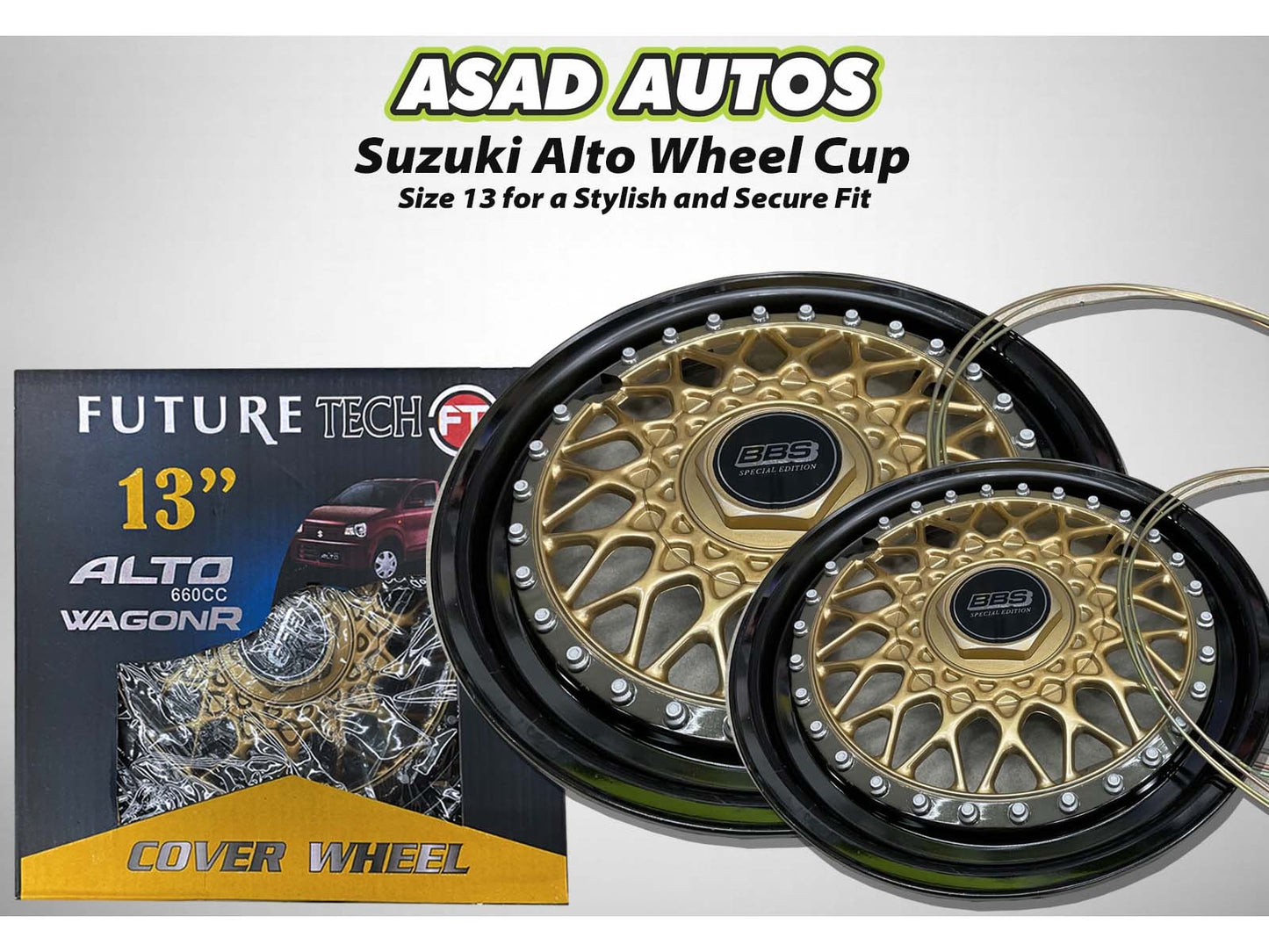 Suzuki Alto Wheel Cup – Size 13 designed for a stylish and secure fit, offering both protection and a modern look for your vehicle.