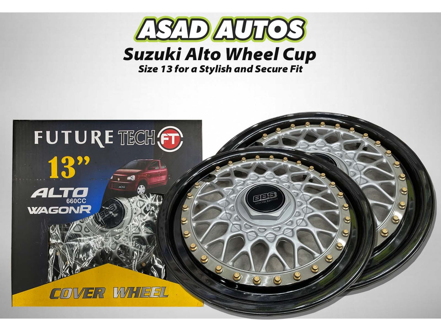Suzuki Alto Wheel Cup – Size 13 designed for a stylish and secure fit, offering both protection and a modern look for your vehicle.