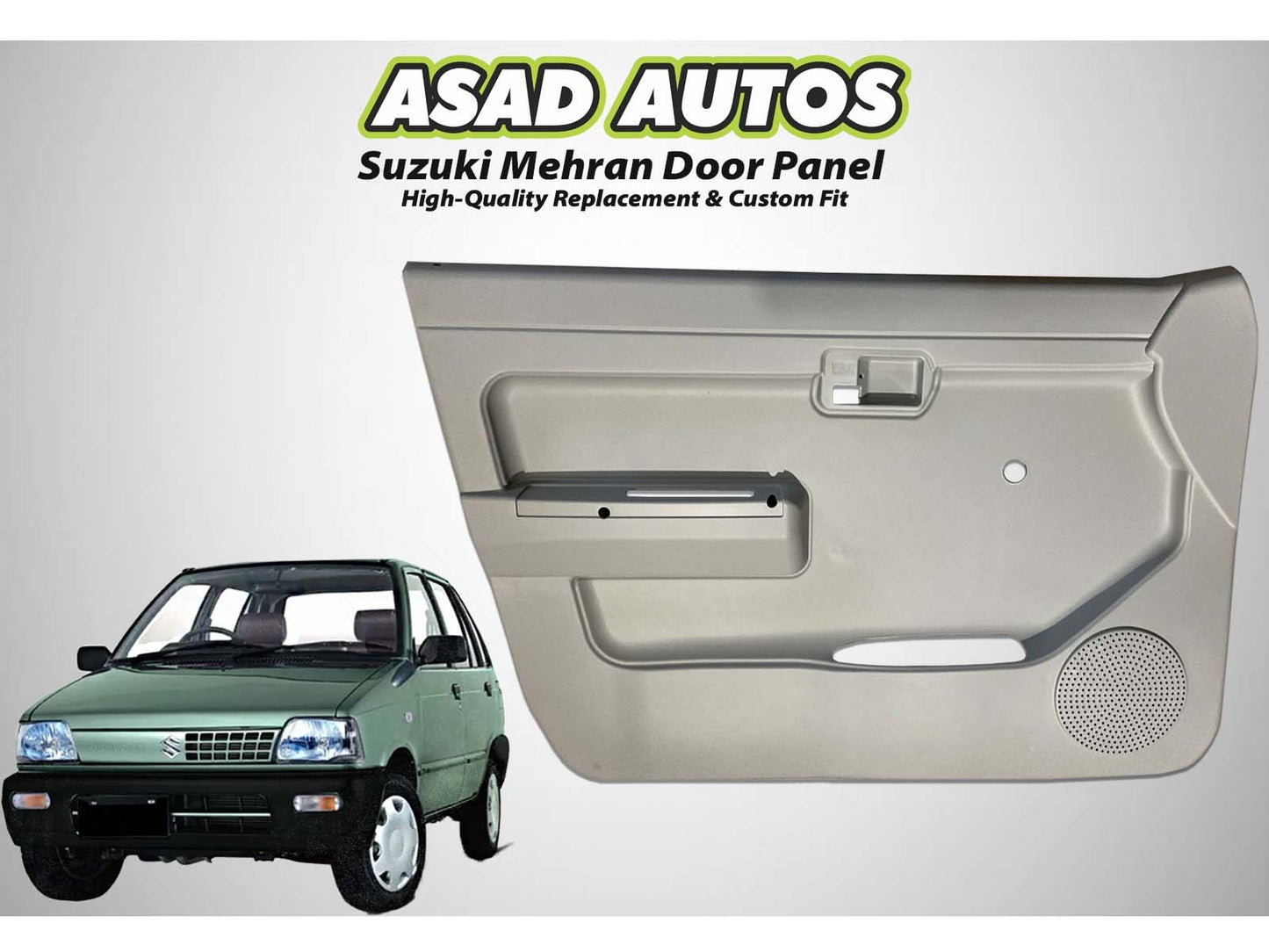 Suzuki Mehran Door Panel – High-Quality Replacement, Custom Fit, Durable & Stylish Interior Upgrade for Mehran Models. Perfect OEM-Style Fit & Easy Installation