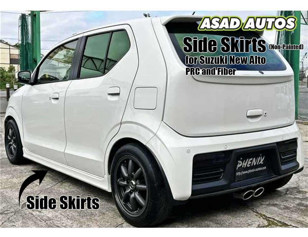 Side Skirts (Non-Painted) for Suzuki New Alto 2014 2025 – PRC and Fiber Options Available