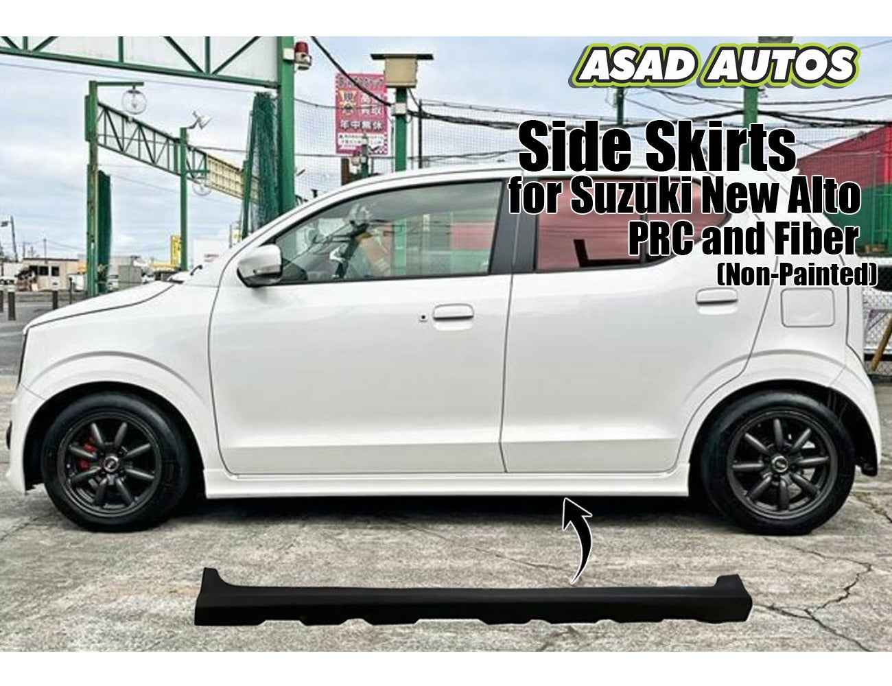Side Skirts (Non-Painted) for Suzuki New Alto 2014 2025 – PRC and Fiber Options Available