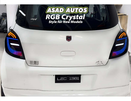 Suzuki New Cultus (2018-2024) RGB Crystal Back Lights – Stylish multi-color LED tail lights with crystal lens design for a modern and dynamic look.