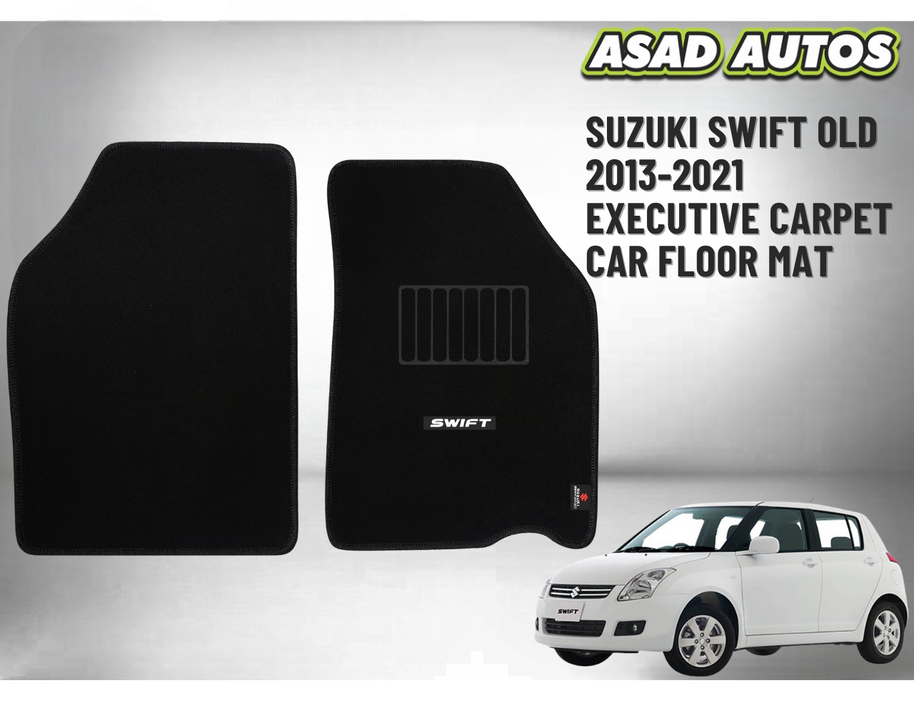 Suzuki Swift 2013–2021 Executive Carpet Car Floor Mats – Custom Fit, Premium Quality Interior Protection
