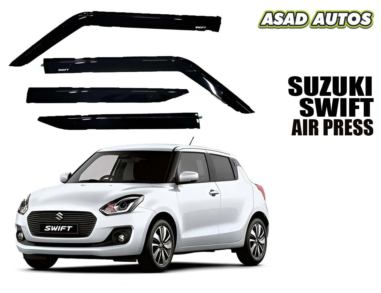 Suzuki Swift TXR Air Press Sun Visor Without Chrome, tailored for 2022-2023 models, offering sleek design and weather protection.