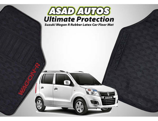 Suzuki Wagon R 2014-2024 Rubber Latex Car Floor Mats, designed for all-weather protection, durability, and a perfect fit to keep your car’s interior clean and stylish.