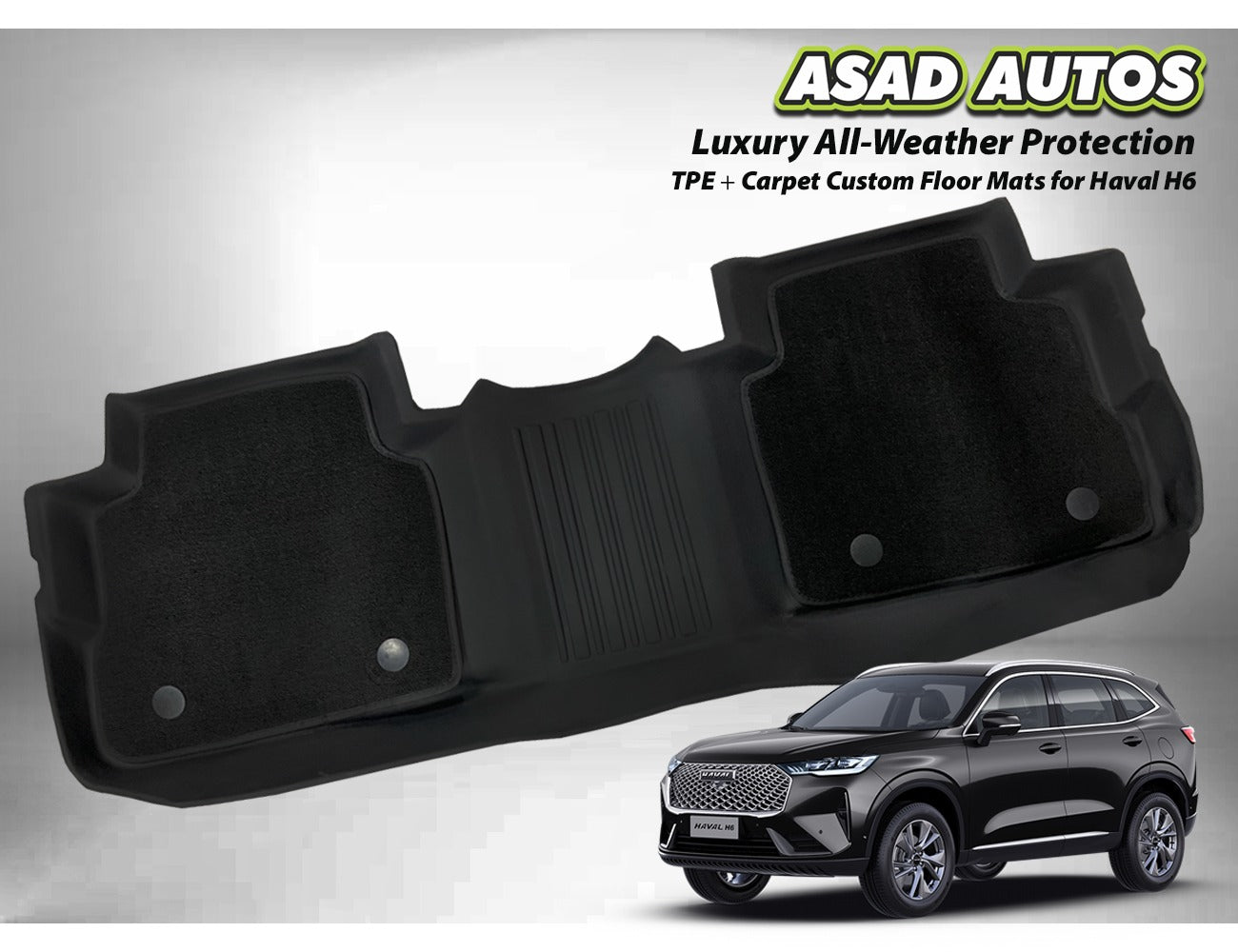 TPE + Carpet Floor Mat for Haval H6 – Custom Fit Luxury All-Weather Mats