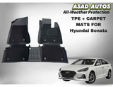 TPE + Carpet Floor Mat for Hyundai Sonata – Custom Fit Luxury All-Weather Mats