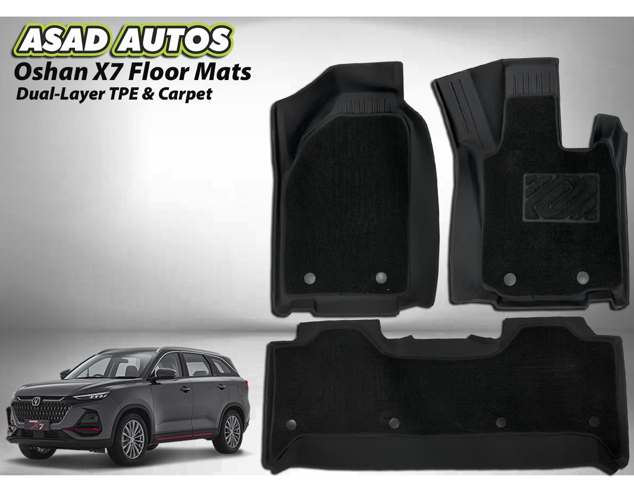 TPE + Carpet Floor Mat for Oshan X7 – Custom Fit All-Weather Premium Mats