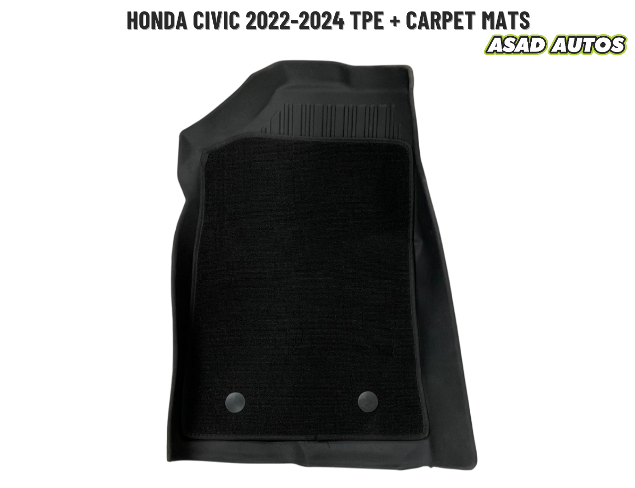 TPE + Carpet Floor Mats for Honda Civic 2022–2024 – Custom Fit All-Weather Interior Mats