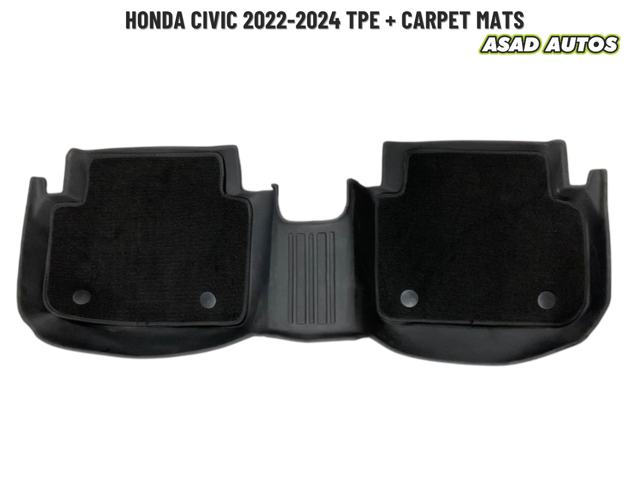TPE + Carpet Floor Mats for Honda Civic 2022–2024 – Custom Fit All-Weather Interior Mats