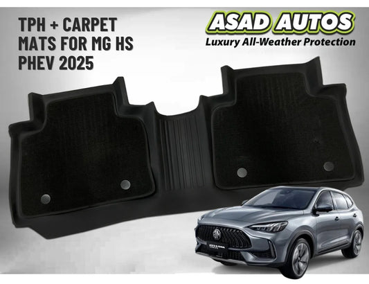TPE + Carpet Mats for MG HS PHEV 2025 – Dual Layer Protection & Luxury Comfort