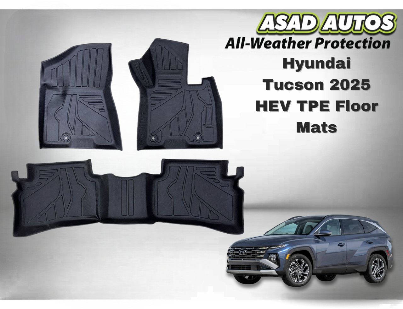 Hyundai Tucson 2025 HEV TPE Floor Mats – Premium All-Weather Custom Fit