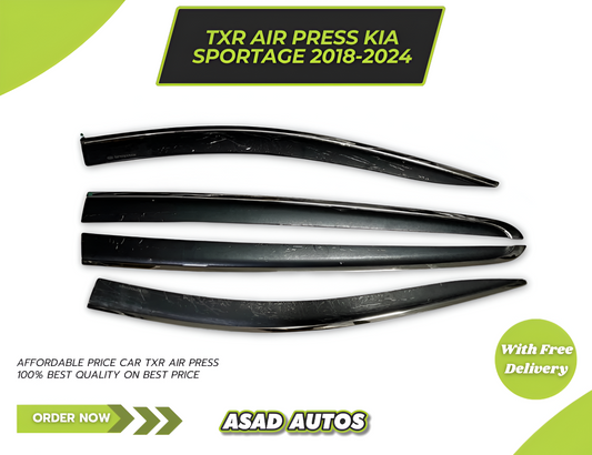 TXR Air Press 4 PCS Sun Visor for Kia Sportage 2018-2024 – Premium Rain & Wind Deflector Set