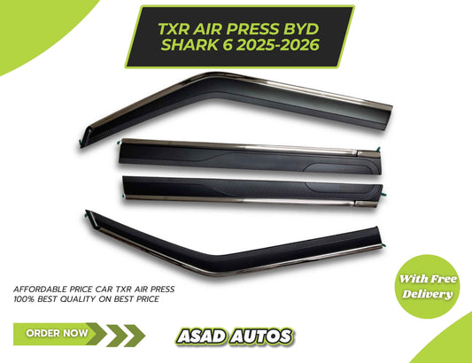 TXR Sun Visor Air Press with Chrome (4 Pcs) for BYD Shark 6 2025–2026