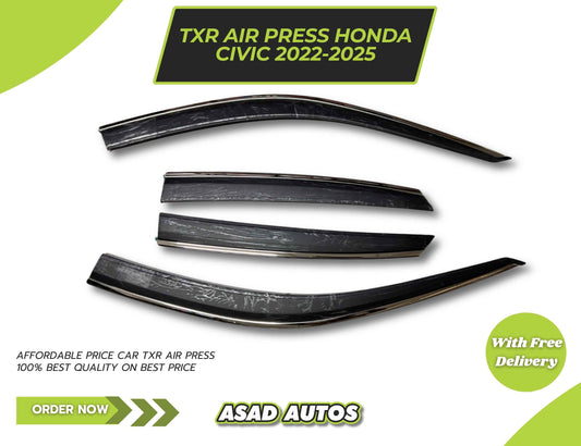 TXR Sun Visor Air Press with Chrome (4 Pcs) for Honda Civic 2022–2025