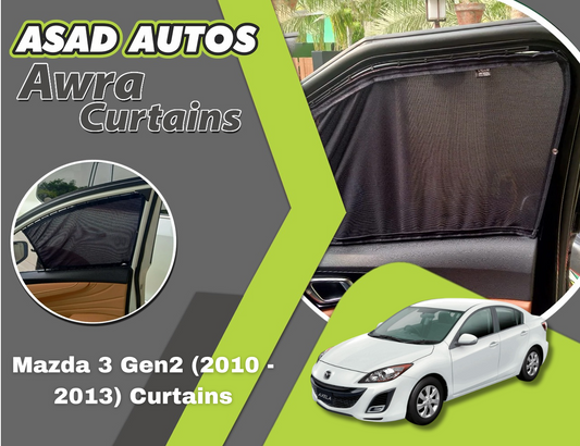 Awra Railing Curtains for Mazda 3 Gen2 (2010–2013) – Premium Sun Protection & Privacy