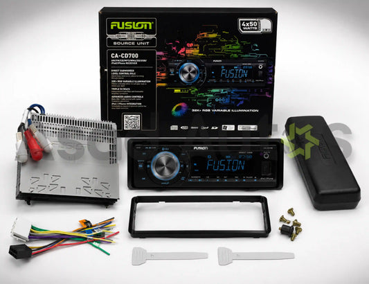Fusion CA-CD700 Single DIN Car Stereo with USB, AUX, CD Player, SD Card, AM/FM Radio & 4x50W MOSFET Amplifier
