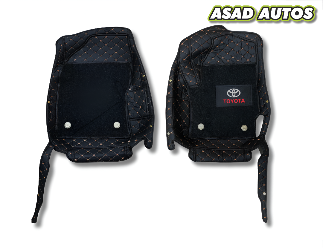 Toyota Cross 11D Floor Mats – Mix Thread Black with Black Grass (2023–2024)