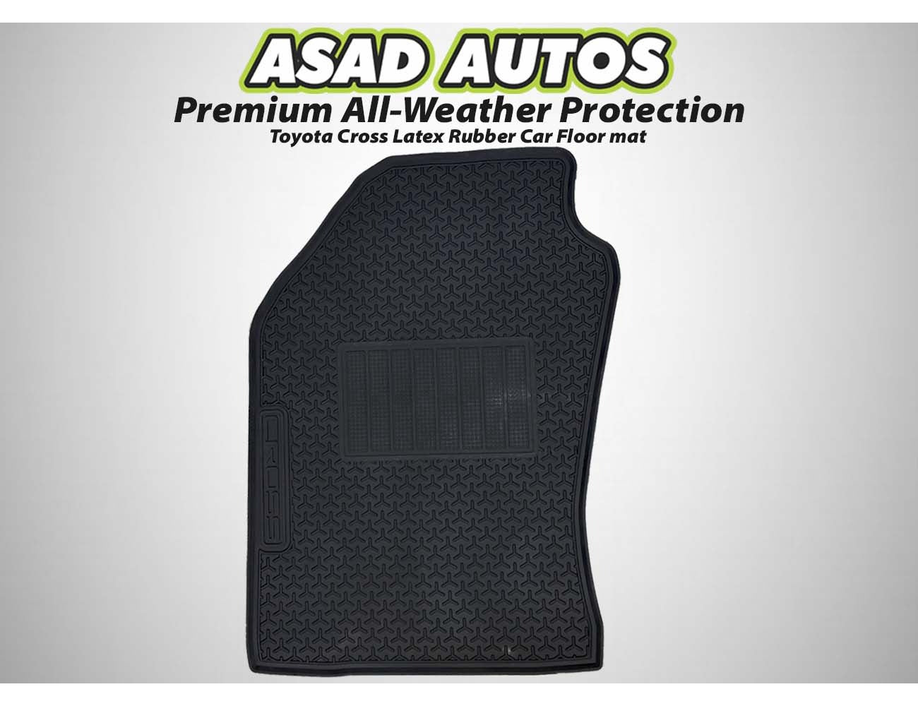 Toyota Cross 2024 Latex Rubber Car Floor Mat with waterproof, anti-slip design for superior interior protection.