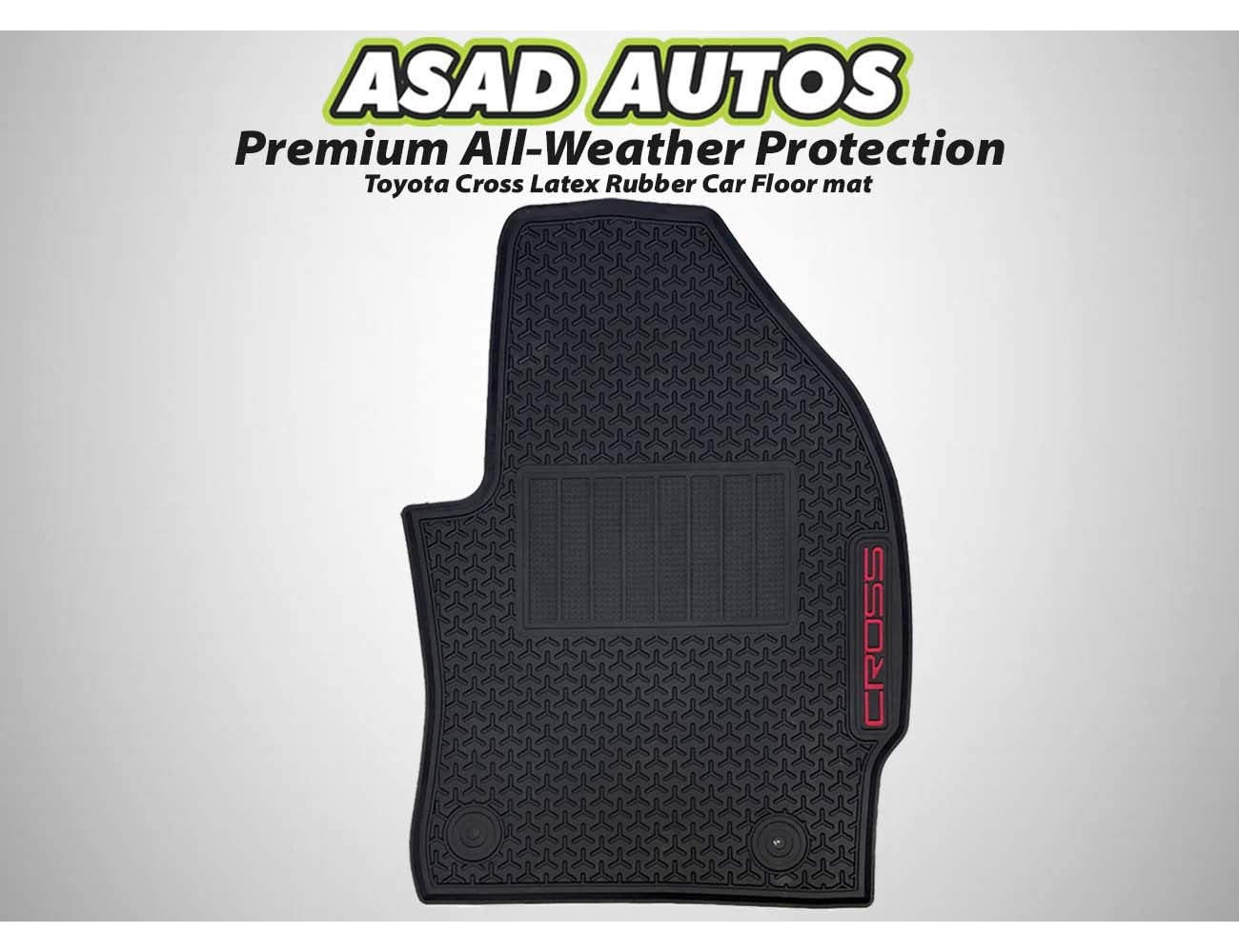 Toyota Cross 2024 Latex Rubber Car Floor Mat with waterproof, anti-slip design for superior interior protection.