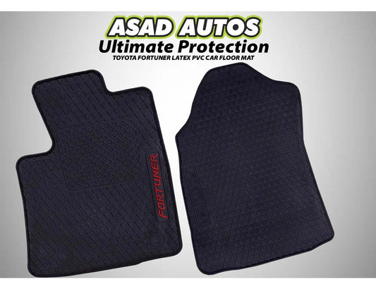 Toyota Fortuner 2014-2021 Latex PVC Car Floor Mats, featuring a custom fit, durable waterproof design, and all-weather protection for enhanced interior cleanliness.