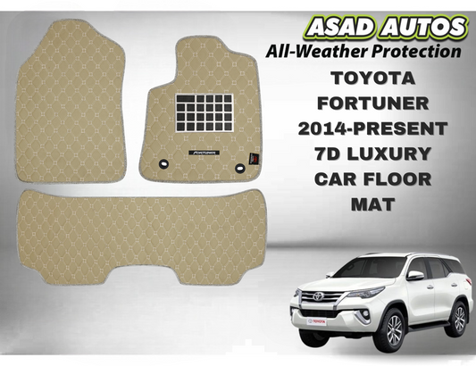 Toyota Fortuner 2014–Present 7D Luxury Car Floor Mats – Premium Full-Coverage Interior Protection