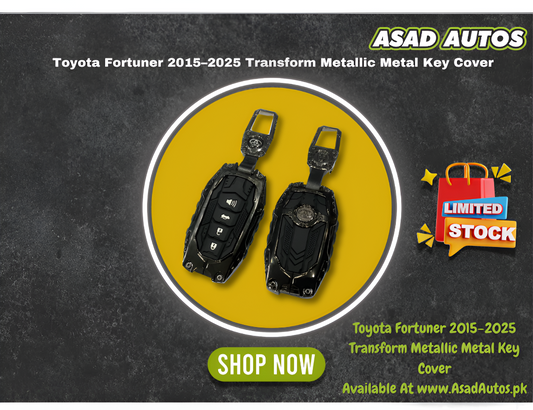 Toyota Fortuner 2015–2025 Transform Metallic Metal Key Cover – Premium Alloy Protection