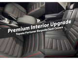 Toyota Fortuner Bespoke Seat Covers made from premium Japanese synthetic fabric for a luxurious and durable interior upgrade.