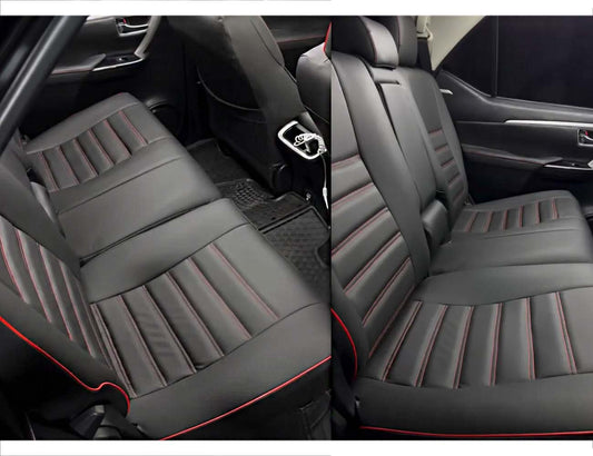 Toyota Fortuner Bespoke Seat Covers made from premium Japanese synthetic fabric for a luxurious and durable interior upgrade.
