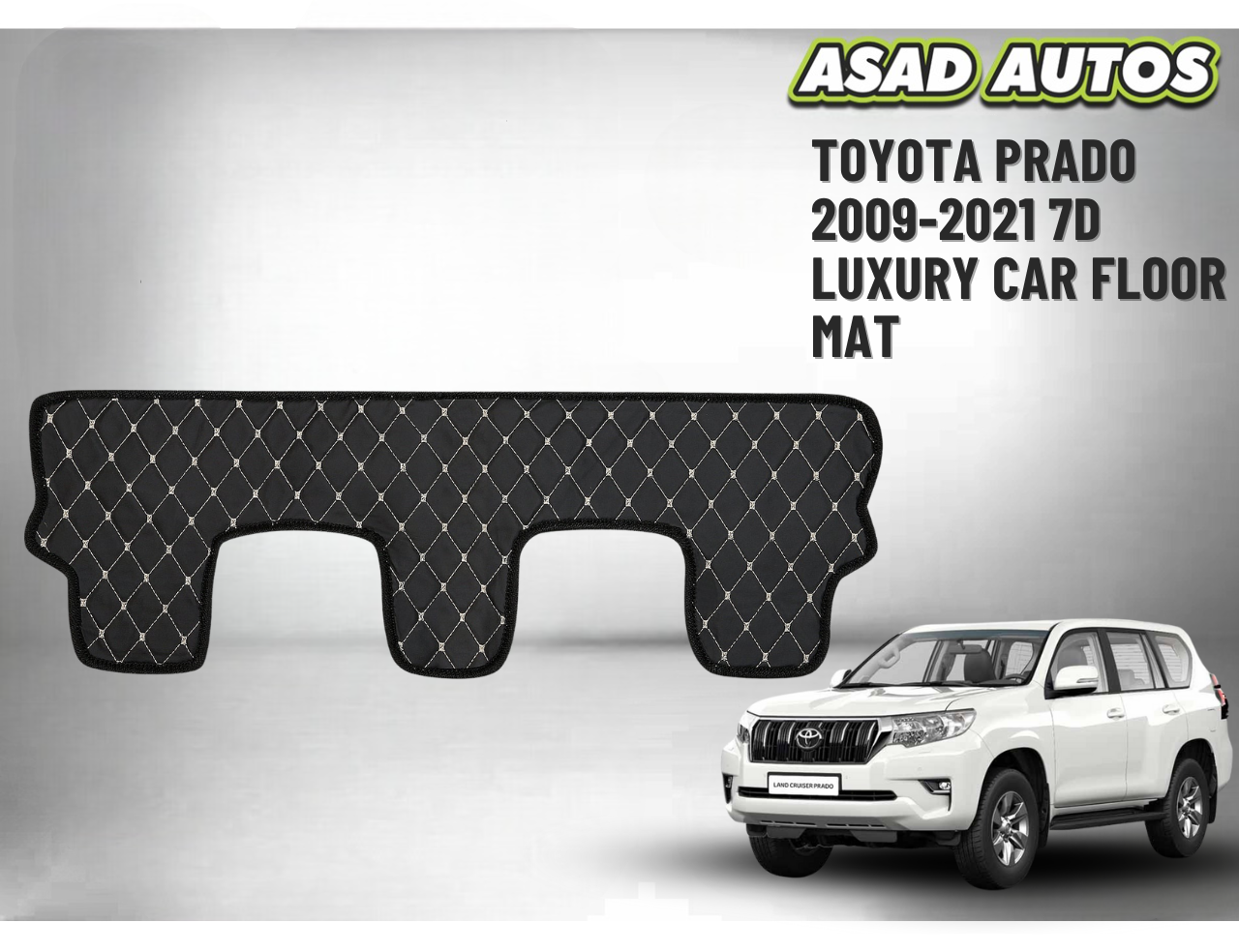 Toyota Prado 2009–2021 7D Luxury Car Floor Mats – Custom Fit, Waterproof, Premium Interior Protection