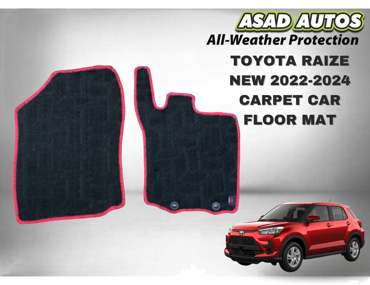 Toyota Raize New 2022–2024 Carpet Car Floor Mat – Premium Fit & Durability