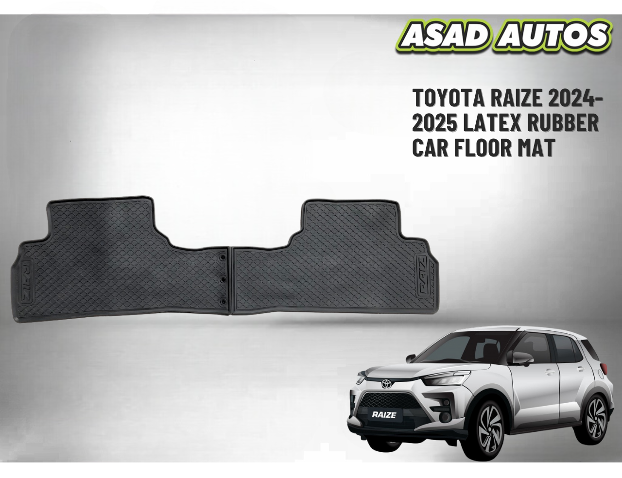 Toyota Raize 2024–2025 Latex Rubber Car Floor Mat – All-Weather Protection