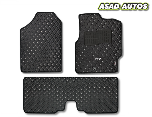 Toyota Yaris 7D Luxury Car Floor Mats – Premium Stitching, Full Coverage (Model 2021–Present)