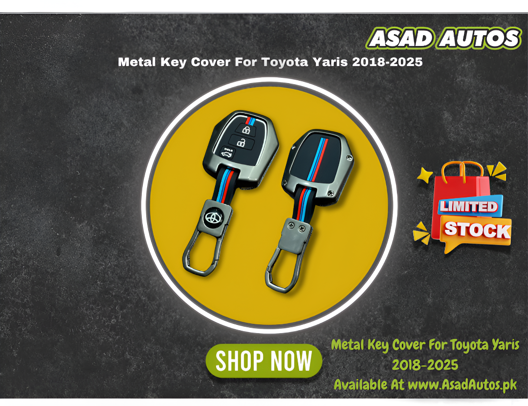 Metal Key Cover for Toyota Yaris PAK (2018–2025) – Premium 3-Button Protection Case