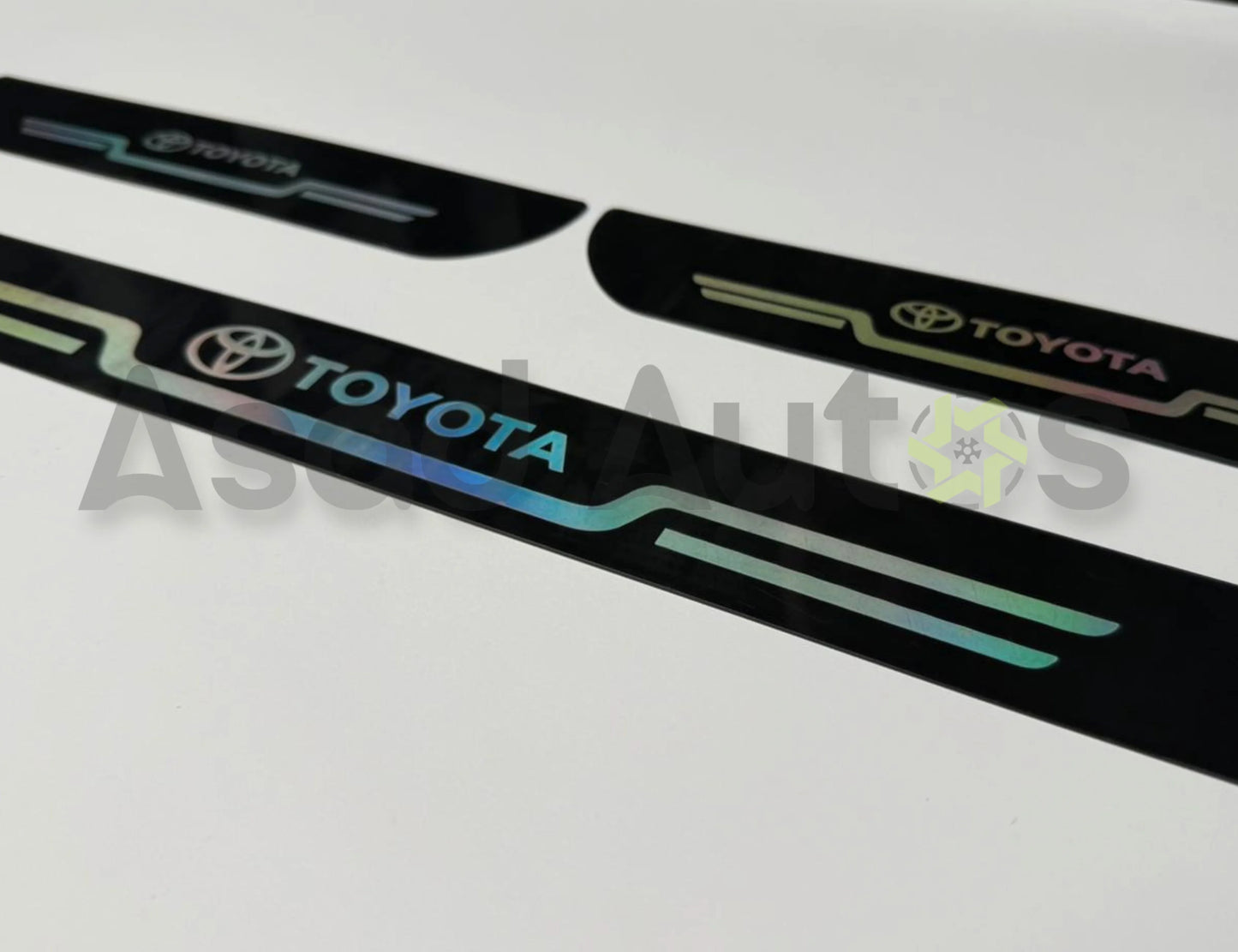 Toyota door sill plate sticker plastic carbon fiber anti scratch scuff protector 4 piece set for car door entry protection