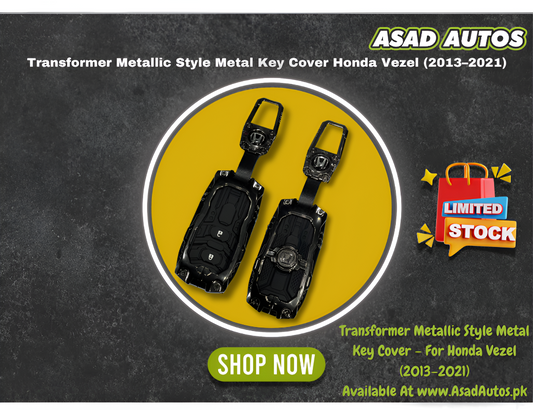 Transformer Metallic Style Metal Key Cover – For Honda Vezel (2013–2021)