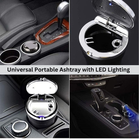 Universal Portable Ashtray with LED Lighting