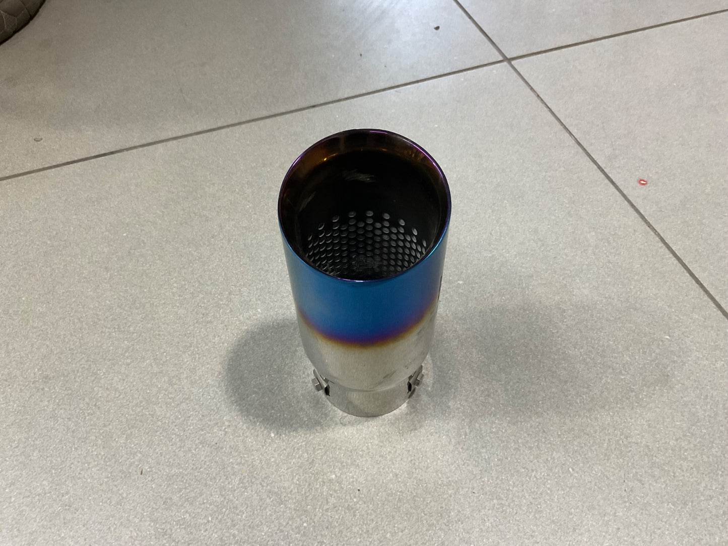 Universal Car HKS Muffler Exhaust Small Silencer Tip in Stainless Steel 3 with a sleek, durable, and stylish design.