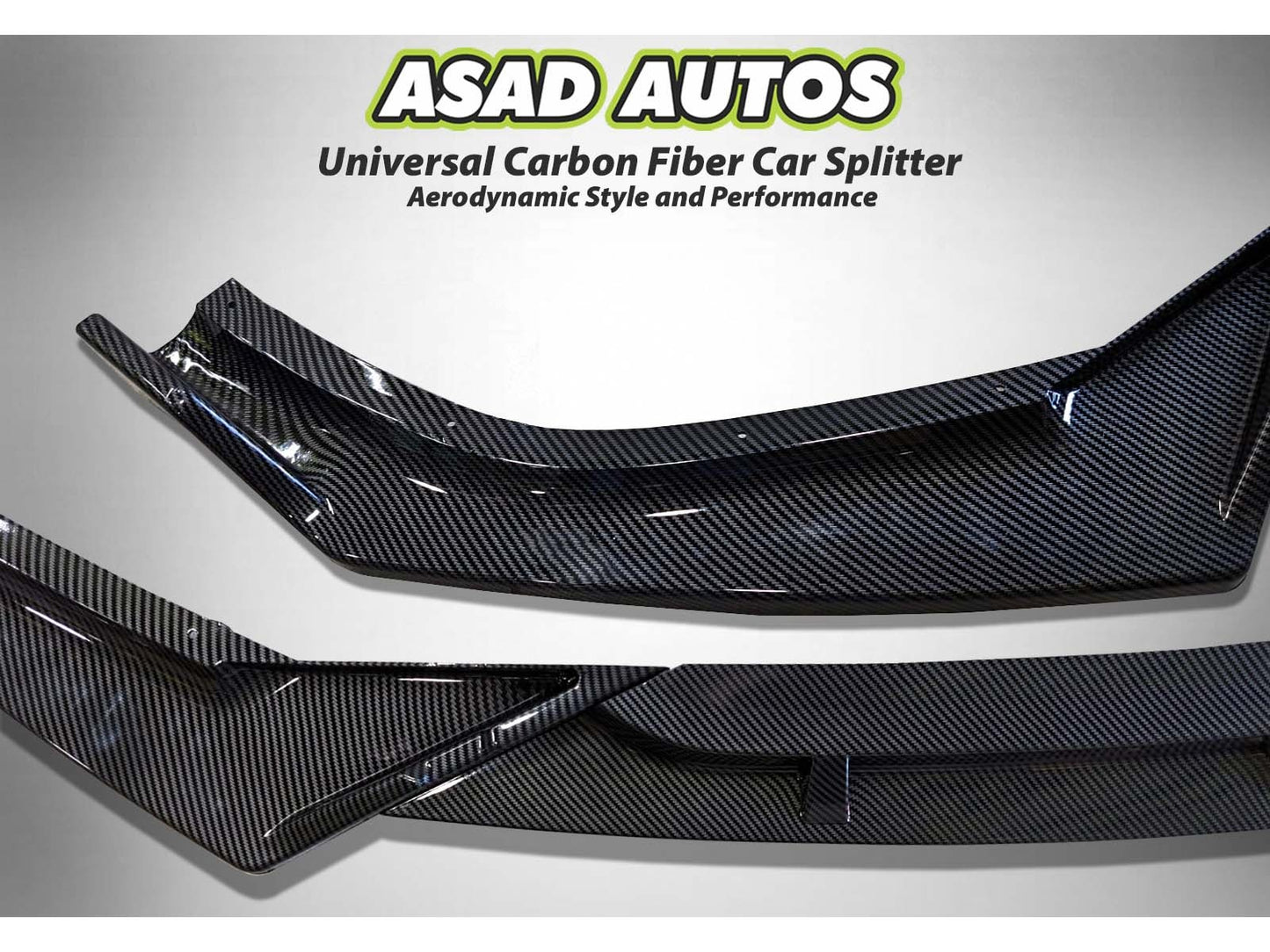 Universal Car Splitter for enhanced aerodynamics and a sporty design, compatible with most vehicle models.