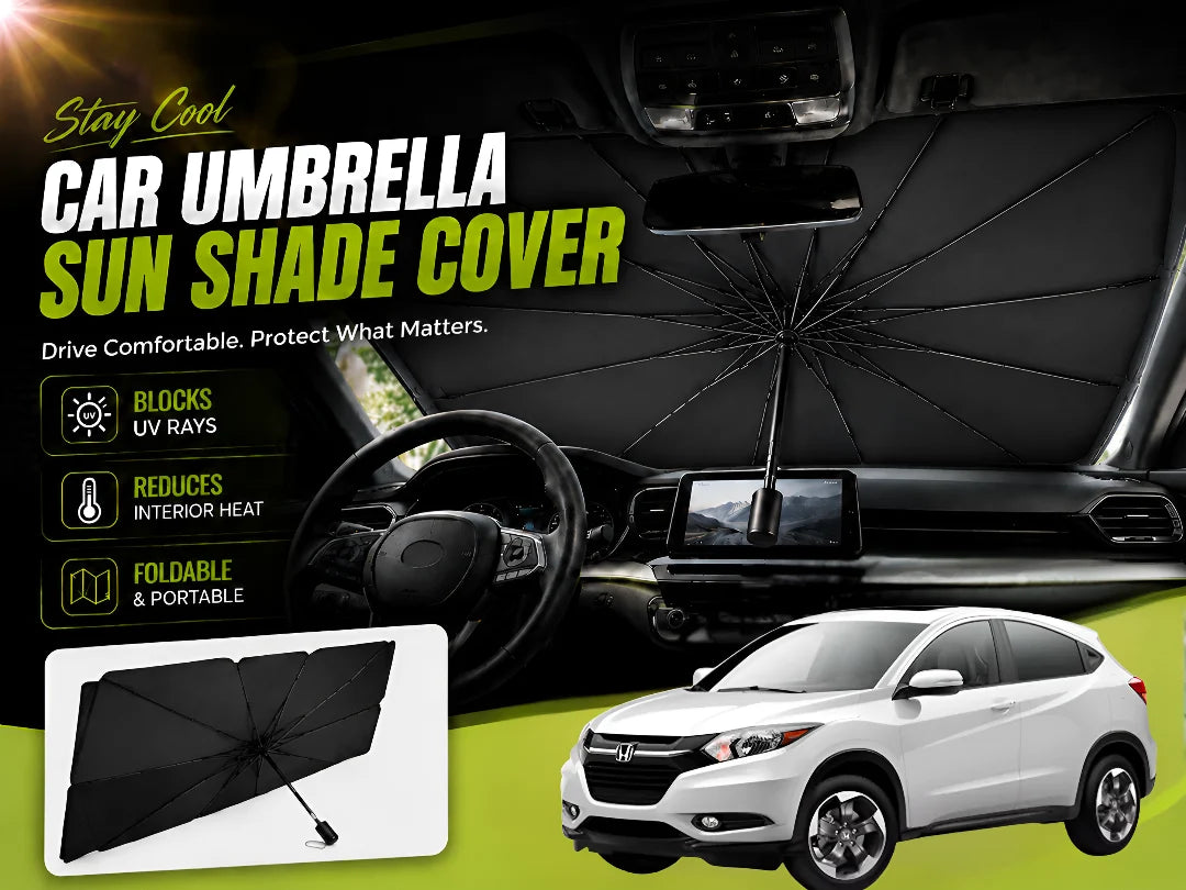 Universal Car Umbrella Sun Shade for Honda Vezel / HR-V 2013–2021 – Foldable Windshield UV Protection
