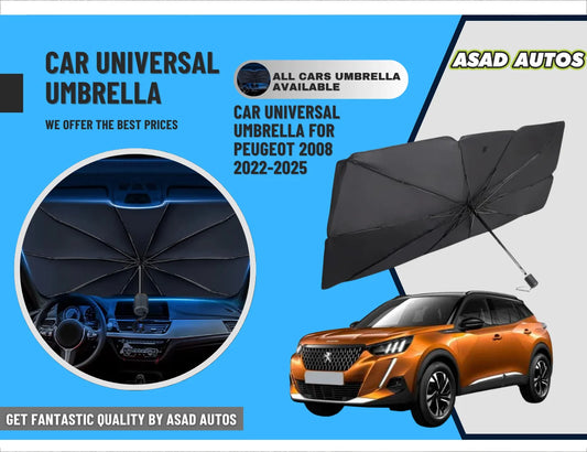 Universal Umbrella Windshield Sun Shade for Peugeot 2008 2022–2025 – Foldable UV Heat Protector