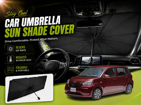 Universal Umbrella Windshield Sun Shade for Toyota Passo 2022–2025 – Foldable UV Protection