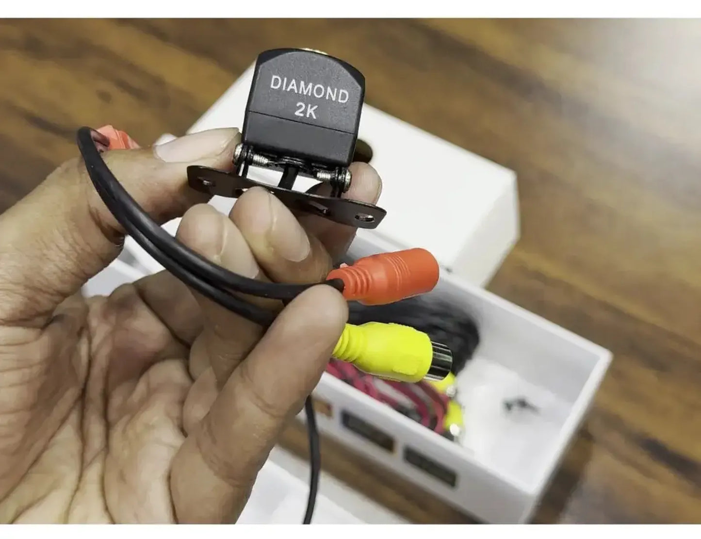 Universal car rear view reverse camera 2K Diamond Series, waterproof 1080p FHD with 170° wide-angle lens for parking and reversing.