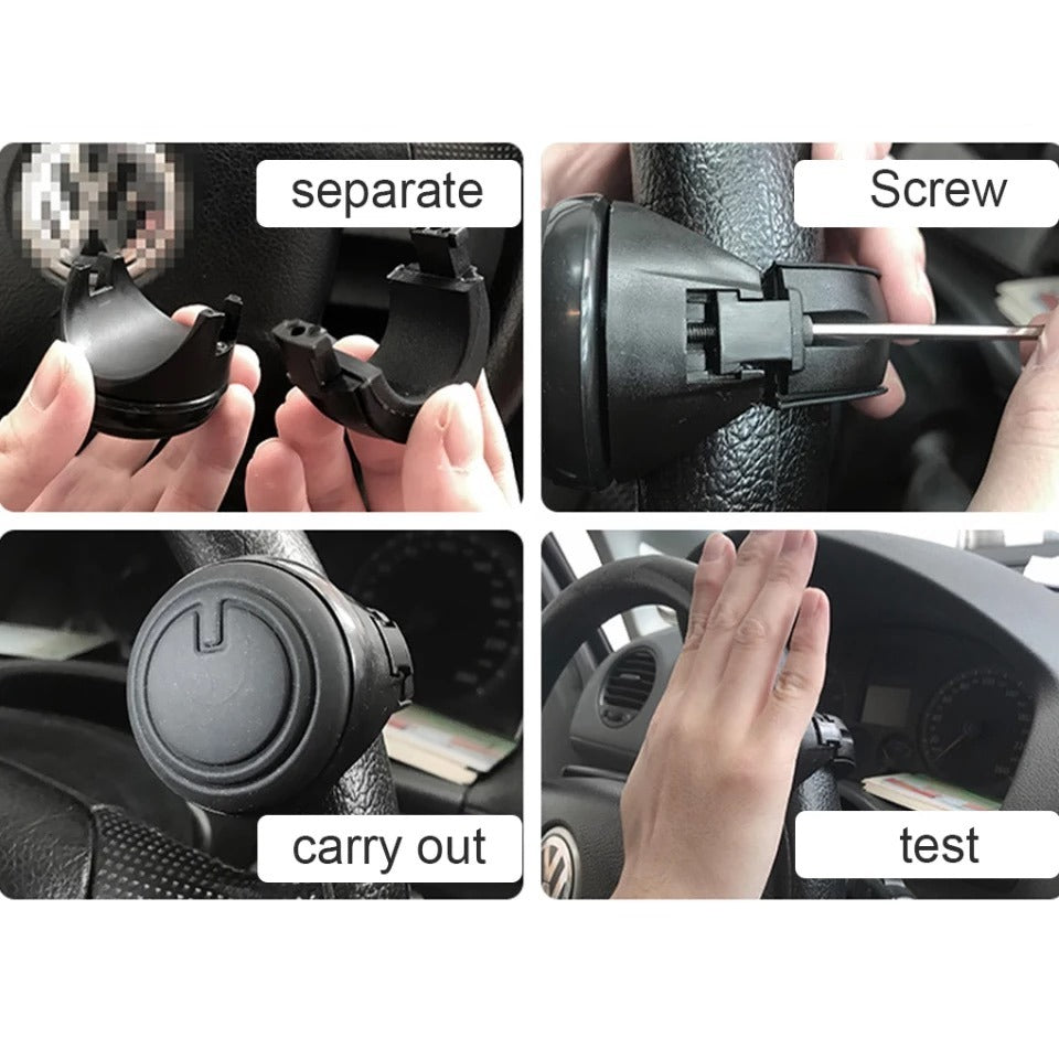"Universal steering wheel knob for effortless turning and parking"