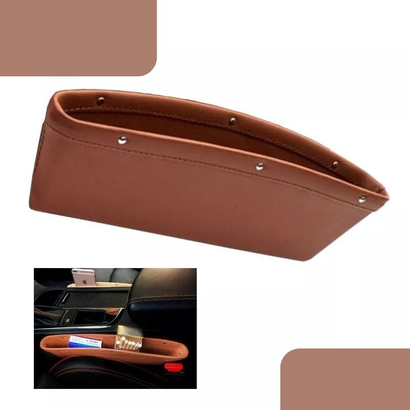 1-Piece PU Leather Car Seat Gap Storage Organizer